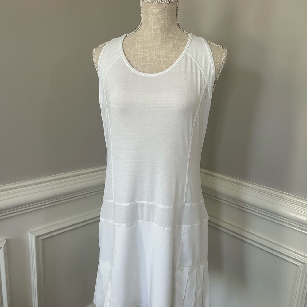 Athleta White Patterned Tennis Dress